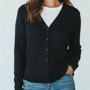 Eileen Fisher Black Silk/Mohair Sweater Size Medium
